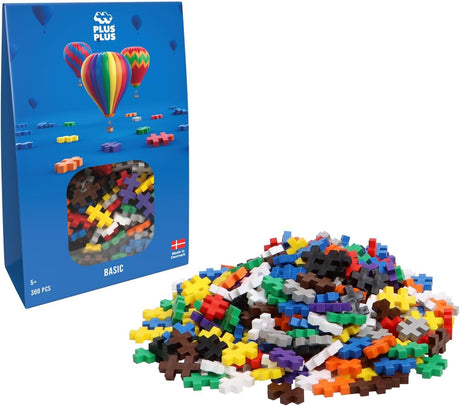 PLUS PLUS Building Blocks Toy - 300 pc Kids Construction Toys, Creative Learning Resources and STEM Play for Home and Travel - Girls and Boys Toys Age 5 Plus - Basic 300 Pieces.