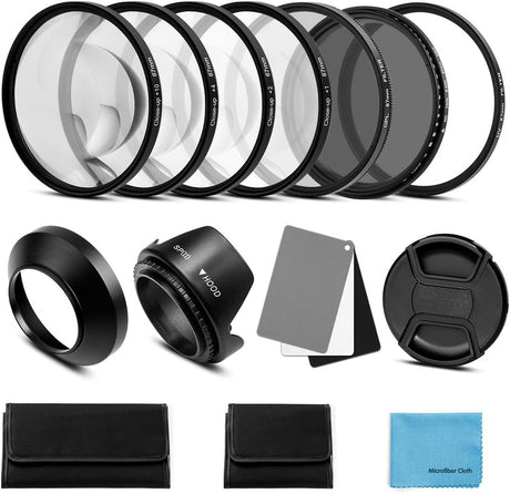 Fotover B4K-758mm Close-up Filter Kit, 4 Pieces(+1,+2,+4,+10) Macro Filter Accessory Close-up Lens Filter Kit Set with Lens Filter Pouch for Canon Nikon Sony Pentax Olympus Fuji DSLR Camera+Lens Cap.