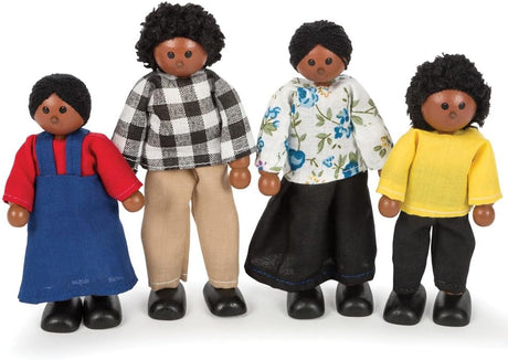 Tidlo Wooden Black Doll Family.