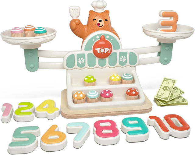 TOP BRIGHT Balance Math Toys for Kids 3 4 5 Years Old, Early Educational Toys for Counting Numbers, STEAM Preschool Gift Toys for 3+ Years Old Boys Girls.