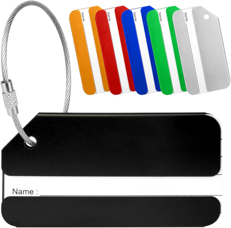 Yizhet Luggage Tags 6 Pcs Luggage Labels for Suitcases, Aluminium Alloy Suitcase Tags for Travel with Steel Loop, 6 Colors Travel Tags for Luggage Baggage Identity ID Labels.