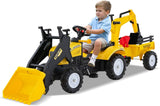 Maxmass Kids Ride on Bulldozer, 3-in-1 Children Pedal Ride on Excavator with Detachable Trailer, Adjustable Digging & Shovel Bucket, Horn Sound, Toddler Tractor Toy Car for 3-6 Years Old (Yellow).