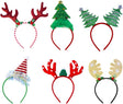 Christmas Headbands,Xmas Party Headbands 6 Styles Reindeer Antler Costume Fun Xmas Tree Santa Hat Headwear for Kids Adult,Christmas Holiday Party Supplies Favors.