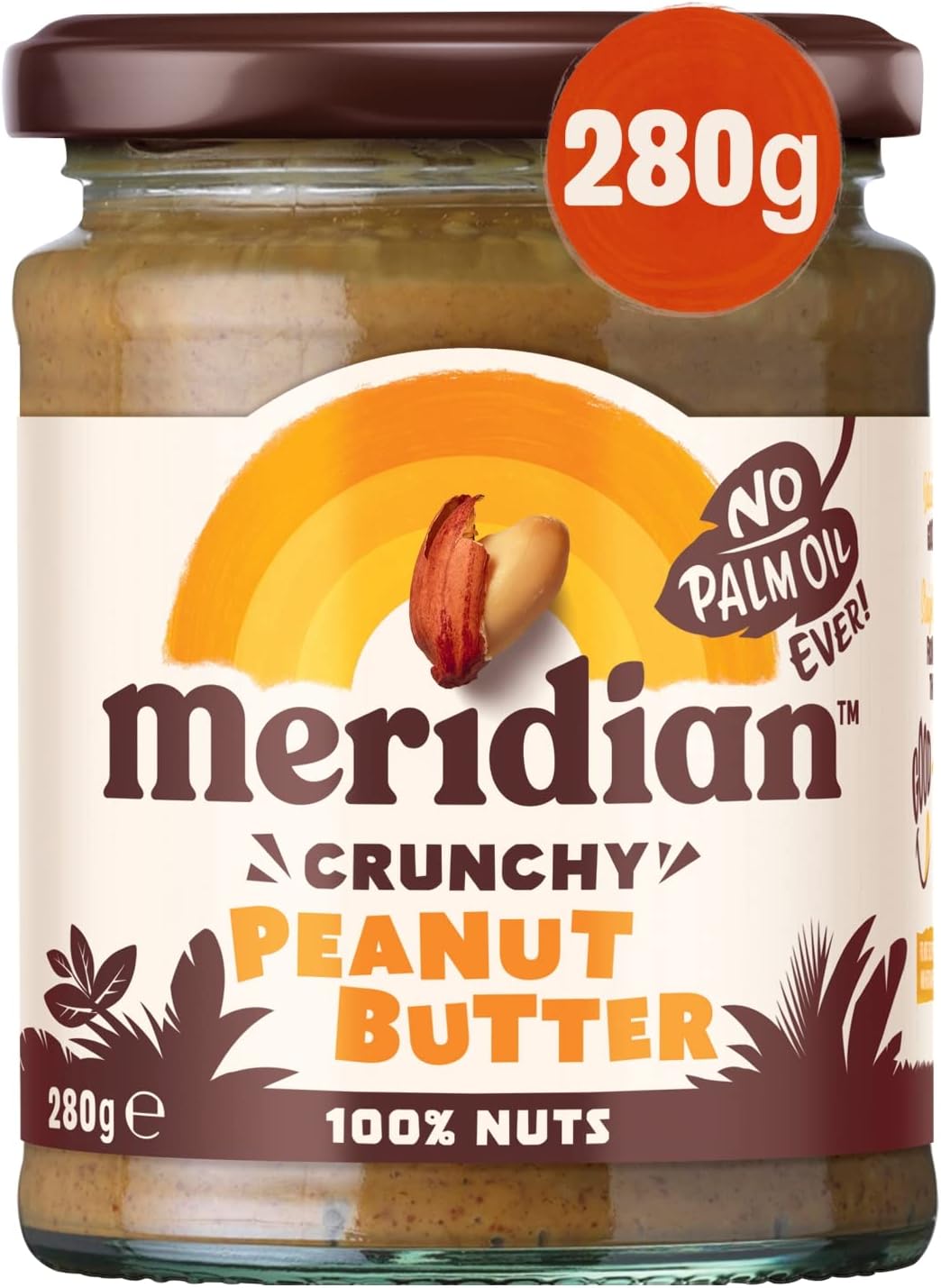 Meridian Natural Crunchy Peanut Butter, 280g.