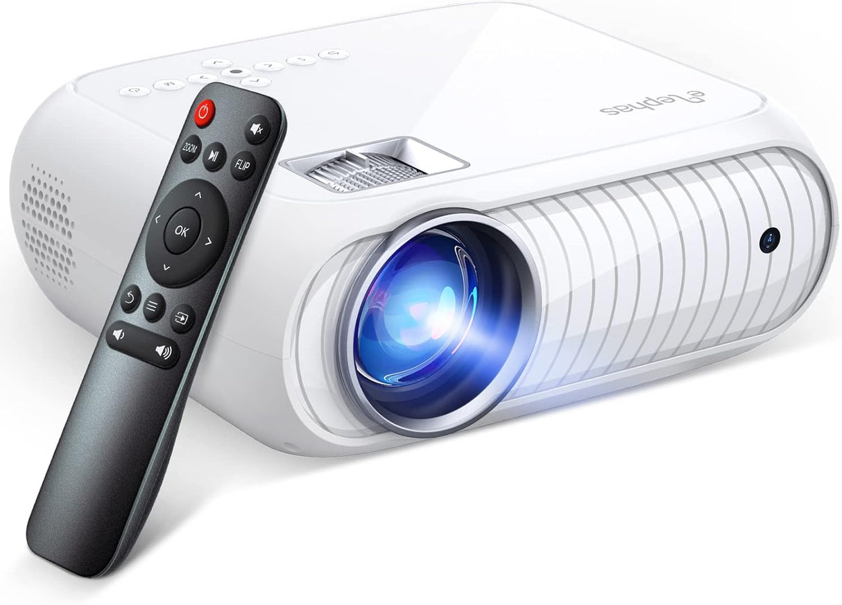 Projector, Home Theatre projector 1080P Full HD Supported, Upgraded 12000 Lux Video Mini Projector Compatible with iOS/Android/Tablet/PC/TV Stick/USB/DVD/Game.