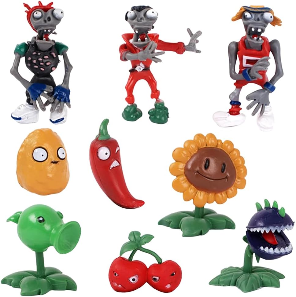 Plants Vs Zombies Toys, Plants Vs Zombies Mini Figures Set Plant Game Theme Toy Clown Zombie Toys Collectable Birthday Christmas Toys Gifts Home Decoration for Kids.