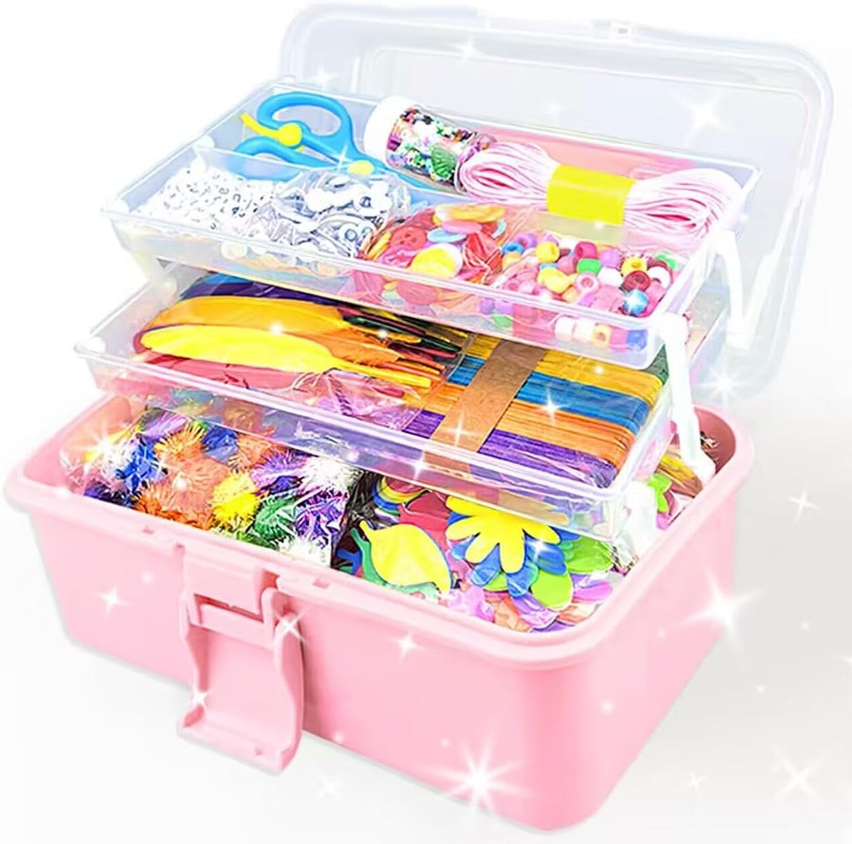 3000Pcs Arts and Crafts Supplies for Kids Crafts for Girls 8-12 Craft Kit with Pipe Cleaners Beads Crafts for Kids DIY School Supplies Set Crafting Box for Girls Boys Age 4-6, 6-8, 8-12 years Gifts.