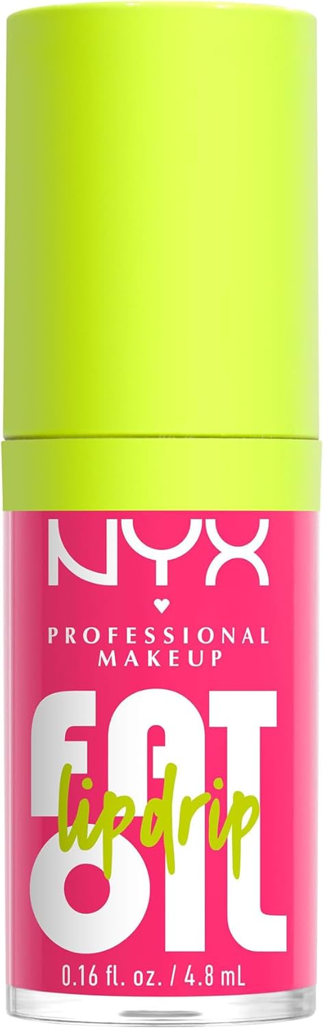 NYX Professional Makeup Lip Gloss, High Shine, Non-Sticky FInish, 12 Hours Hydrating, Fat Applicator, With Squalane, Raspberry and Cloudberry Oils, Shade: Missed Call.