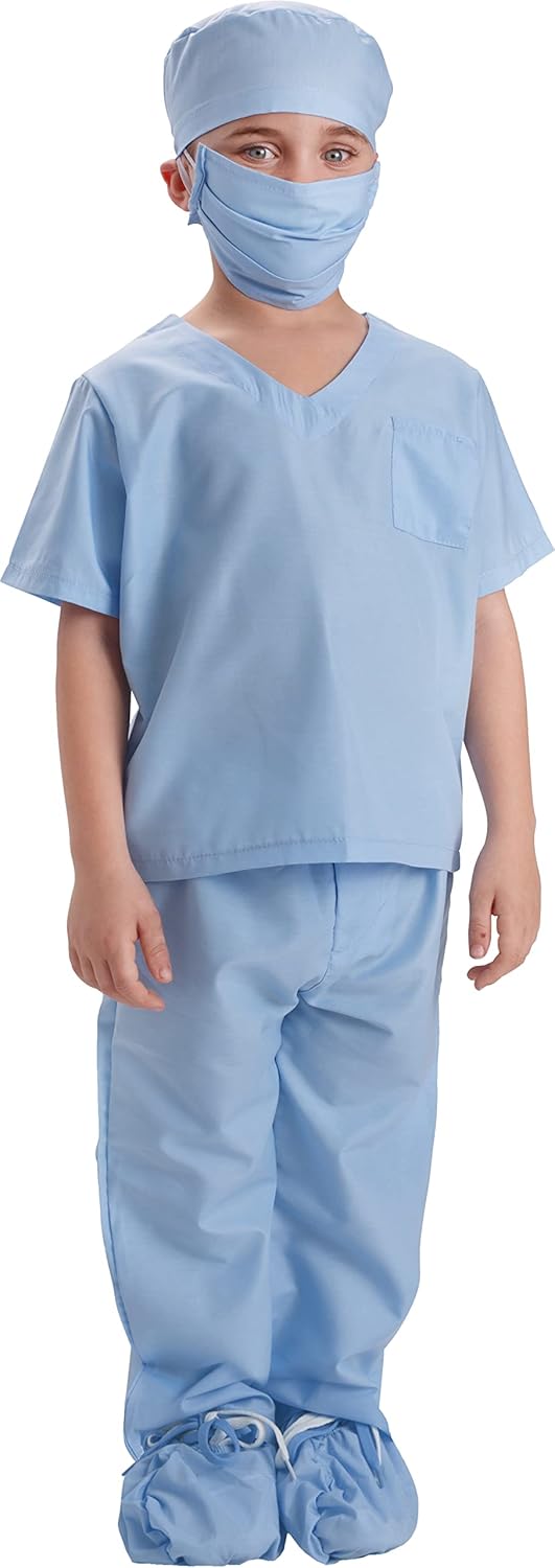 Dress Up America Children Kids Doctor Scrub's Pretend Play Outfit - Beautiful Dress Up Set for Role Play.