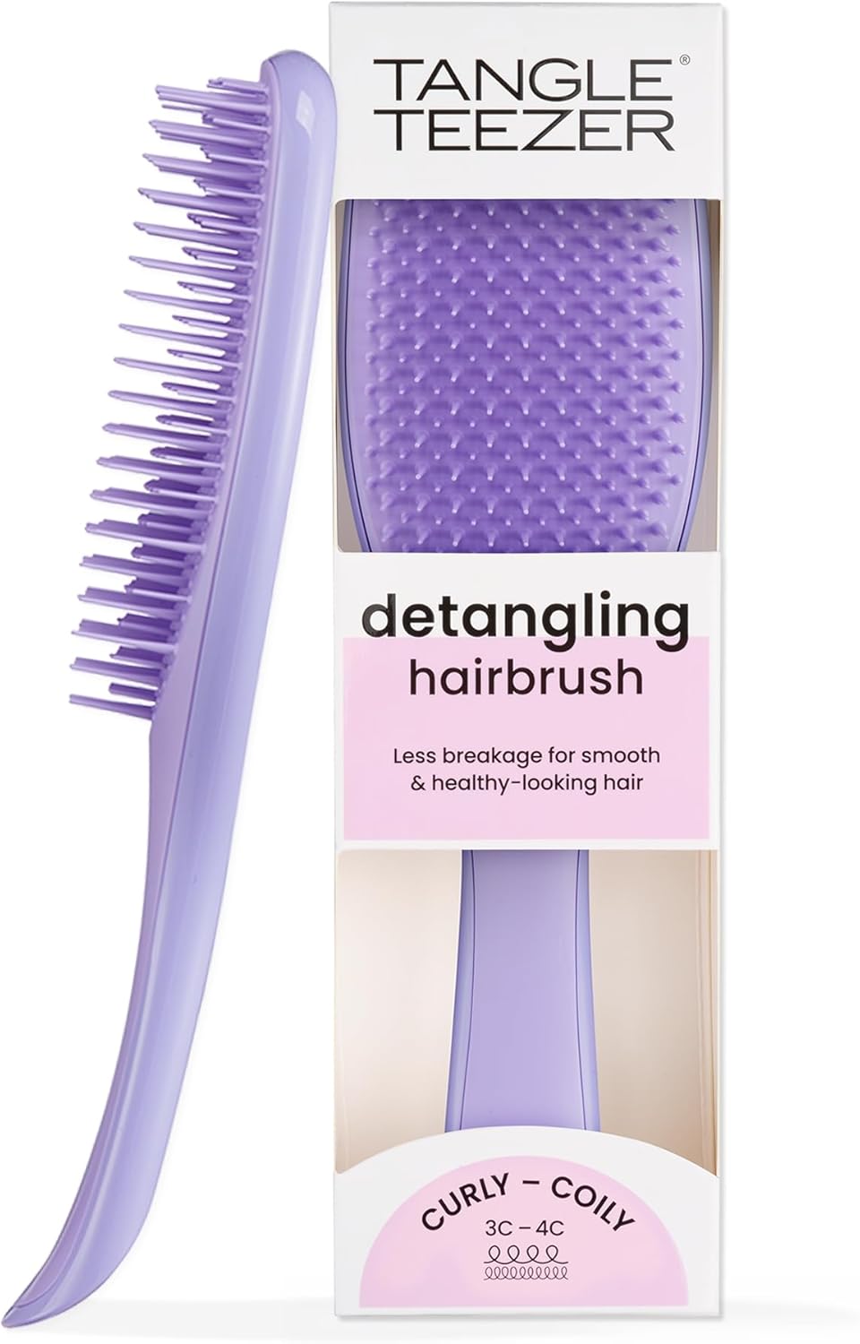 Tangle Teezer | The Naturally Curly Wet Detangler Hairbrush for 3C to 4C Hair | Reduces Frizz | Purple Passion