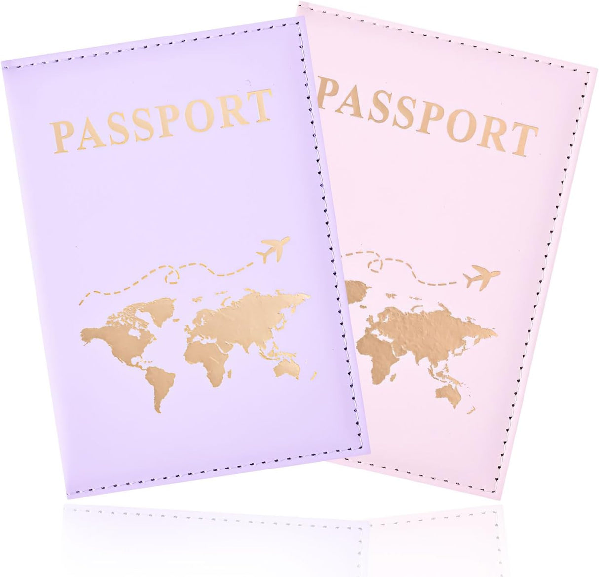 2 Pcs Passport Holder, PU Leather Passport Cover Passport Holder Travel Wallet for Passport, Ticket Card, Boarding Passes, Credit Card, Business Cards, (Blue, Green).