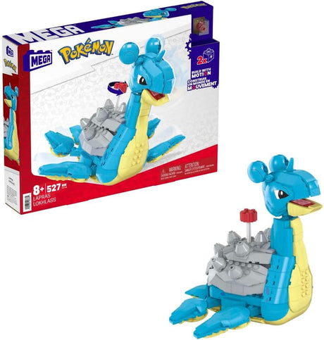 MEGA Pokémon Action Figure Building Toys Set for Kids, Lapras with 527 Pieces and Motion, Buildable and Poseable, 7 Inches Tall, HKT26.