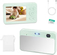 MUTRAIN Slide Open Digital Point and Shoot Android Camera with Mirror, 1080P Photography Practice, GREEN, X10, 32G.