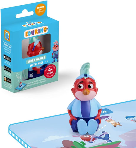 Edurino Niki - Word Games, Reading & Writing, Literacy Skills - Educational Toy for Kids 4+ - Includes 1 x Niki Figurine, App Access, Enhances Vocabulary, Interactive Learning.