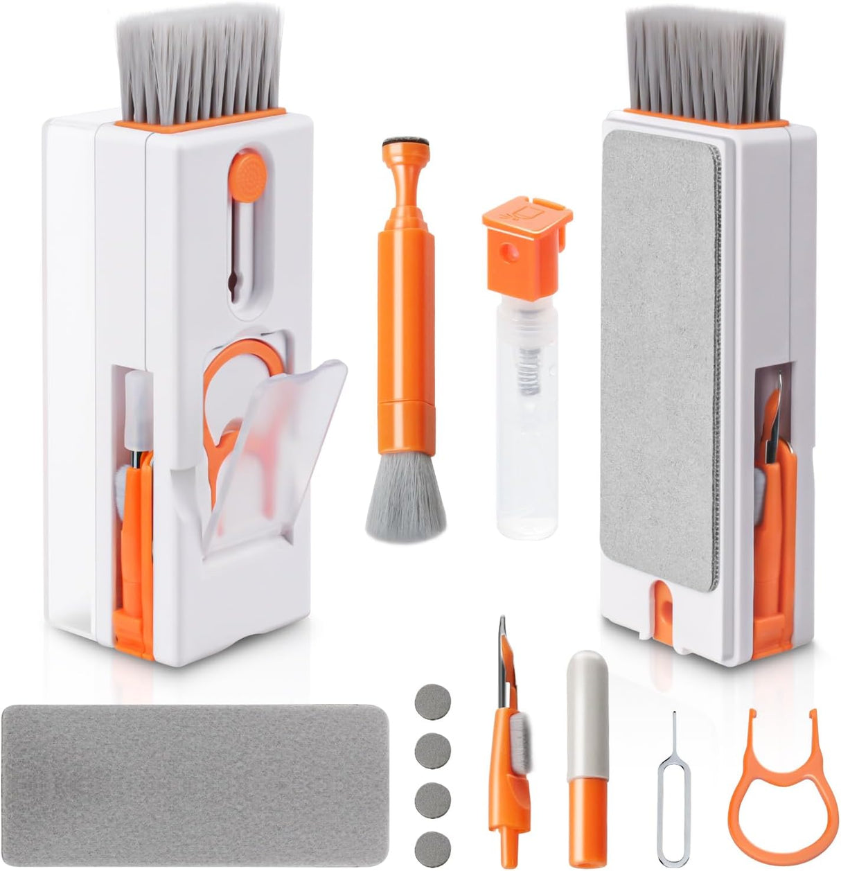 Alyvisun 11 in 1 Laptop Cleaning Kit, Multifunctional Keyboard Cleaner Brush with Keycap Puller for Tablet, Phones, PC, Orange.