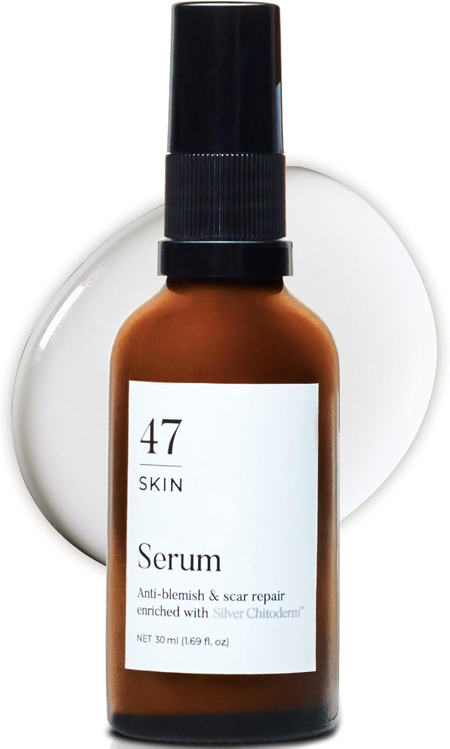 47 Skin Hydrating Face Serum for Clearing Acne and Scars, Anti-Blemish & Scar Repair Serum Skincare Treatment with Silver Chitoderm Smooth Skin Moisturiser Serum for All Skin Types - 30ml.