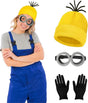 WKPBJX Costume Accessory, Halloween Decorations, 3 Pcs Halloween Costumes Includes Goggles Yellow Beanie And Gloves, for Cosplay Party Fancy Dress Costume Games Party.