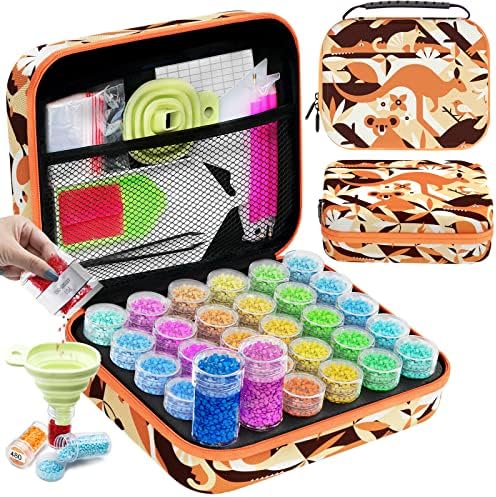 ARTDOT 60 Slots Diamond Art Storage Boxes Kits for Adults, Portable Diamond Painting Accessories and Tools Kit for Bead Organization and Storage