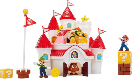 Nintendo Deluxe Mushroom Kingdom Castle Playset, Includes 5 Action Figures and 4 Accessories For Added Play.