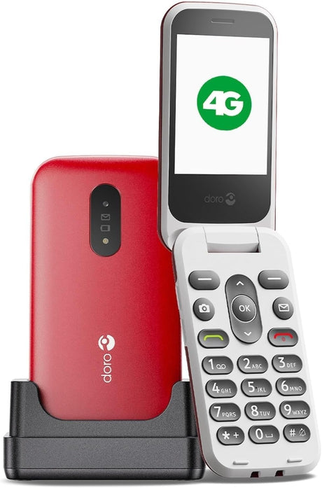 Doro 2820 4G Unlocked Basic Mobile Phone For Seniors With Loud And Clear Sound, Large Buttons, Camera, Assistance Button And USB C Charging With Cradle [UK And Irish Version].