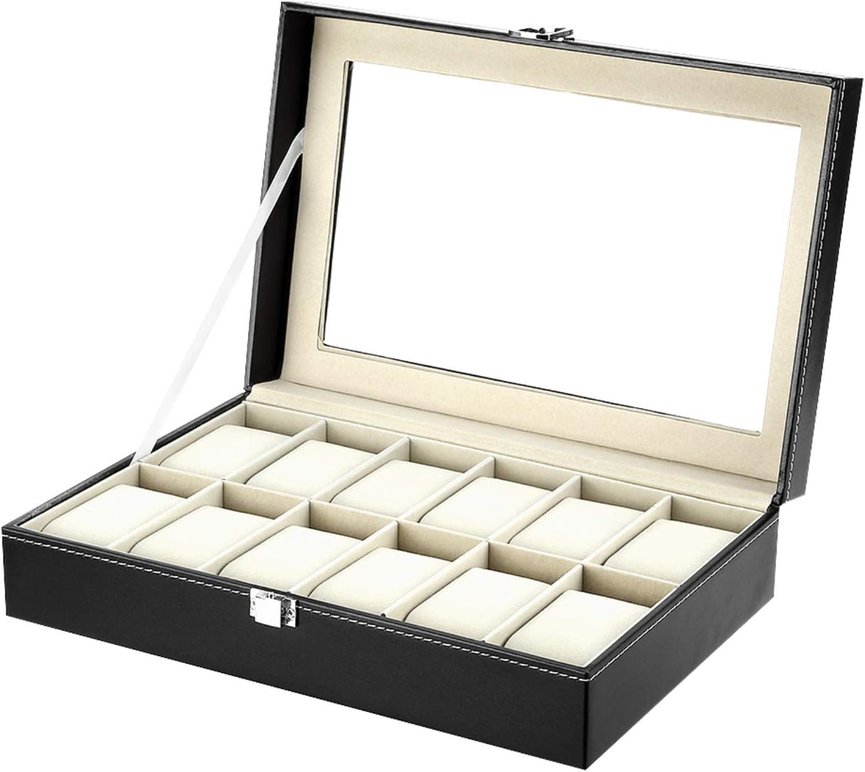 Uten Watch Boxes 6 Slots, Watch Display Storage Box PU Jewelry Collection Case Organiser Holder.