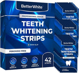 BetterWhite Professional Teeth Whitening Strips 21 Treatments - Enamel Safe - Non-Sensitive Formula - 42 Peroxide-Free Whitening Strips - Dentist Formulated Teeth Whitening Kit + Mouth Opener Included.