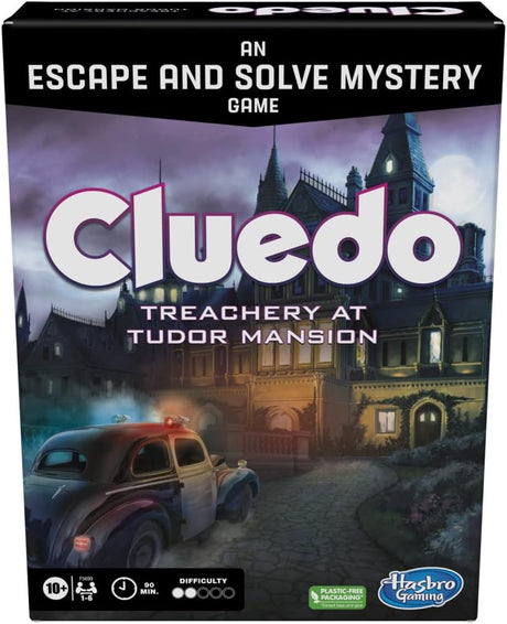 Hasbro Gaming, Cluedo Board Game Treachery at Tudor Mansion, Escape Room Game, Cooperative Family Board Game, Mystery Games.