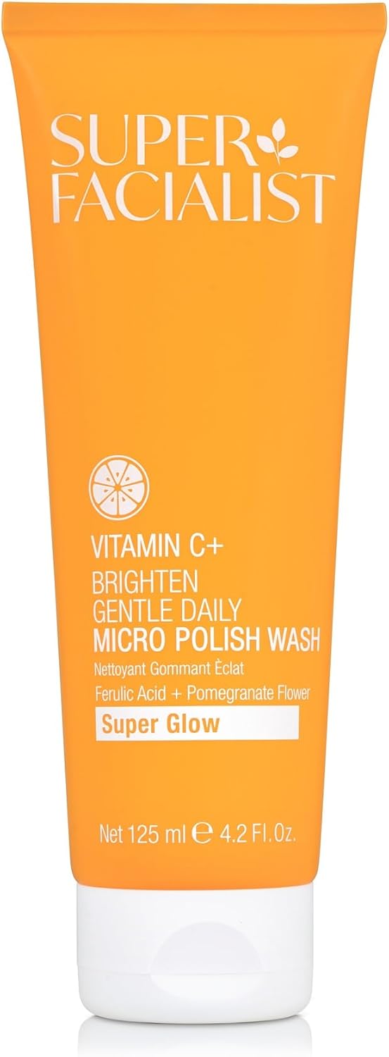 Super Facialist - Vitamin C + Brighten Skin Renew Cleansing Oil, Face Cleanser for Dissolving Makeup & Remove Daily Impurities, Contains Olive Oil, Vegan Friendly, 200ml (Cleansing Oil).