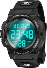 Sport Digital Kids Watch, Multifunction Waterproof Watch for 6-15 Year Old Boys Girls with LED Light Alarm and Calendar Date.