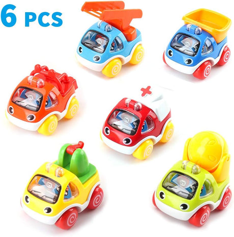 Pull Back Cars for Toddler, AmyBenton Toy Cars for 1 2 3 Years Old, Baby Vehicle Play Car Set for Boys and Girls.