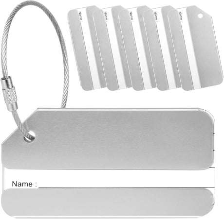 Yizhet Luggage Tags 6 Pcs Luggage Labels for Suitcases, Aluminium Alloy Suitcase Tags for Travel with Steel Loop, 6 Colors Travel Tags for Luggage Baggage Identity ID Labels.