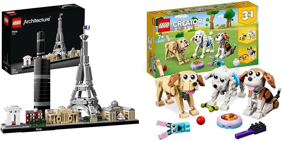 LEGO Architecture Paris Model Building Set for Adults with Eiffel Tower and The Louvre Model, Skyline Collection, Office Home Décor, Collectible Gift Idea for Women, Men, Her or Him 21044.