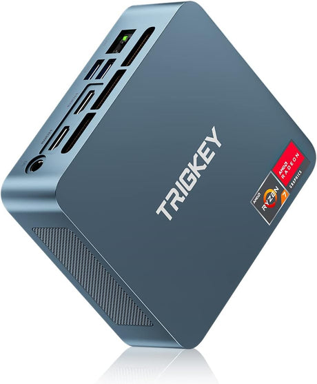 TRIGKEY Mini PC 8 Core 16 Thread Mini Computer Desktop PC Ryzen 7 5800H（Up to 4.4GHz） 32G DDR4+1TB NVME SSD Micro PC | 8Core 2000MHz HD graphics | WIFI-6 | BT 5.2 | HDMI+DP | Type-C | USB 3.2.