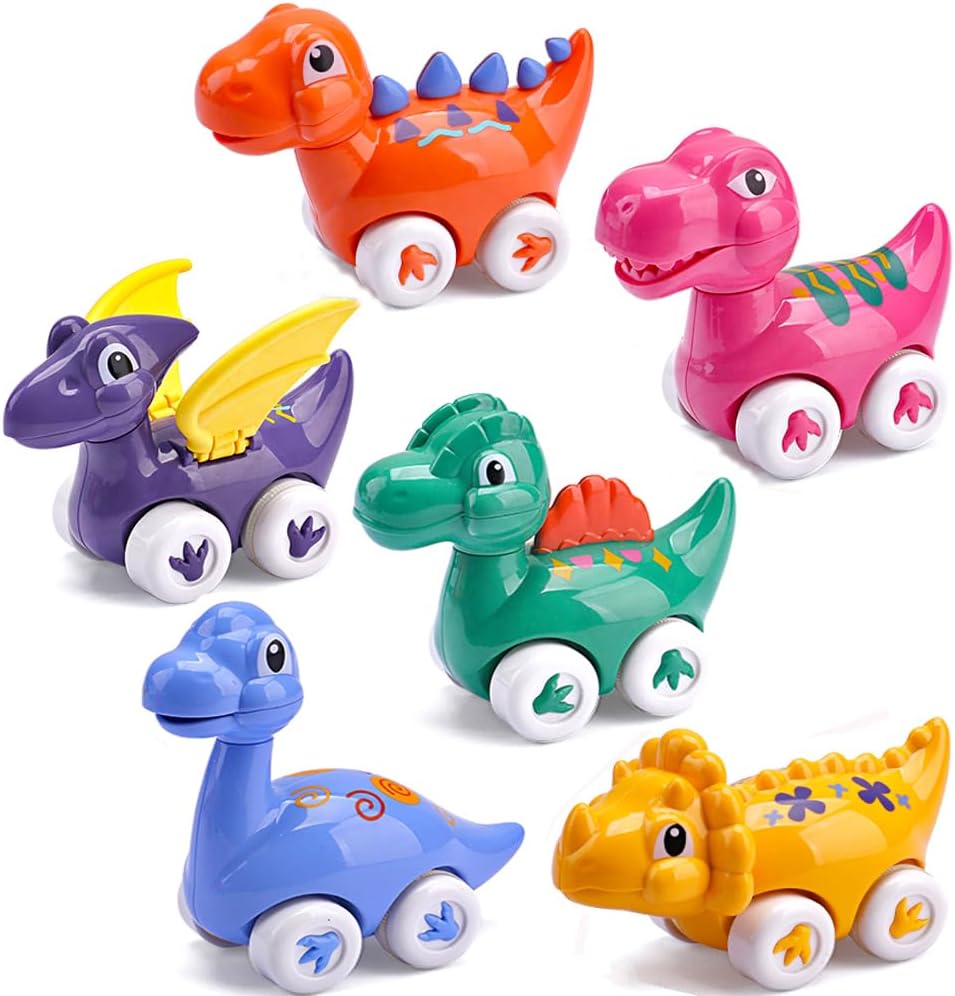 nicknack Toddler Toy Cars, Baby Boy Toys 12-18 Months, 6PCS Dinosaur Pull Back Cars Baby Toys 1 2 Year Old Boys Girl Gifts Toy.