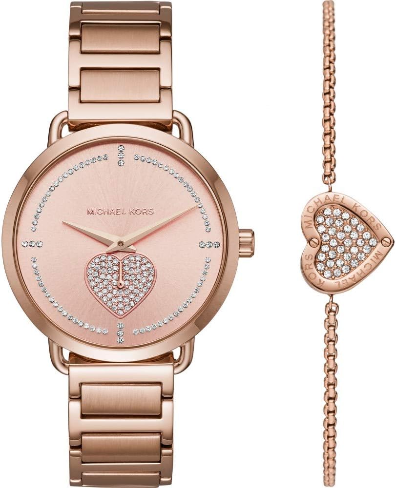 Michael Kors Portia Watch for Women, Quartz movement with Stainless steel or Leather strap.