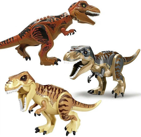 DANC 3PCS Dinosaur Building Blocks Set,Dinosaur Figure Theme Toys,Realistic Dinosaur Toy Figures,Gifts for Boys Girls-3.