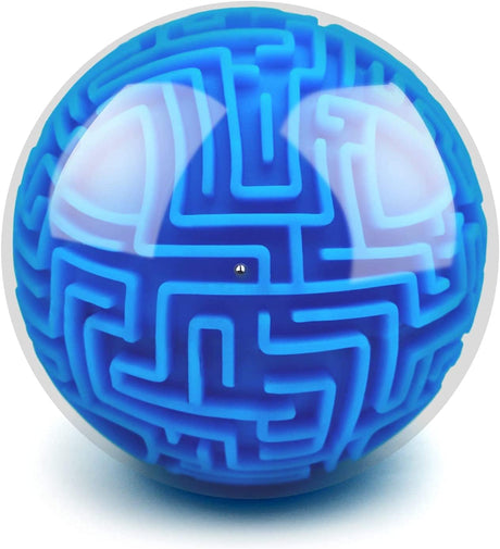 Puzzle Toy 3D Magic Ball Brain Teasers Toy Intelligence Game Gifts for Kids Adults - Hard Challenges Game Tiny Maze Cube Balls (blue).