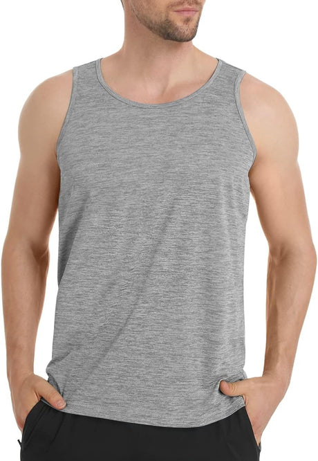 EKLENTSON Men's Tank Tops Quick Dry Gym Fitness Workout Vest T-Shirts Sleeveless Breathable Sports Undershirt Vest Top.