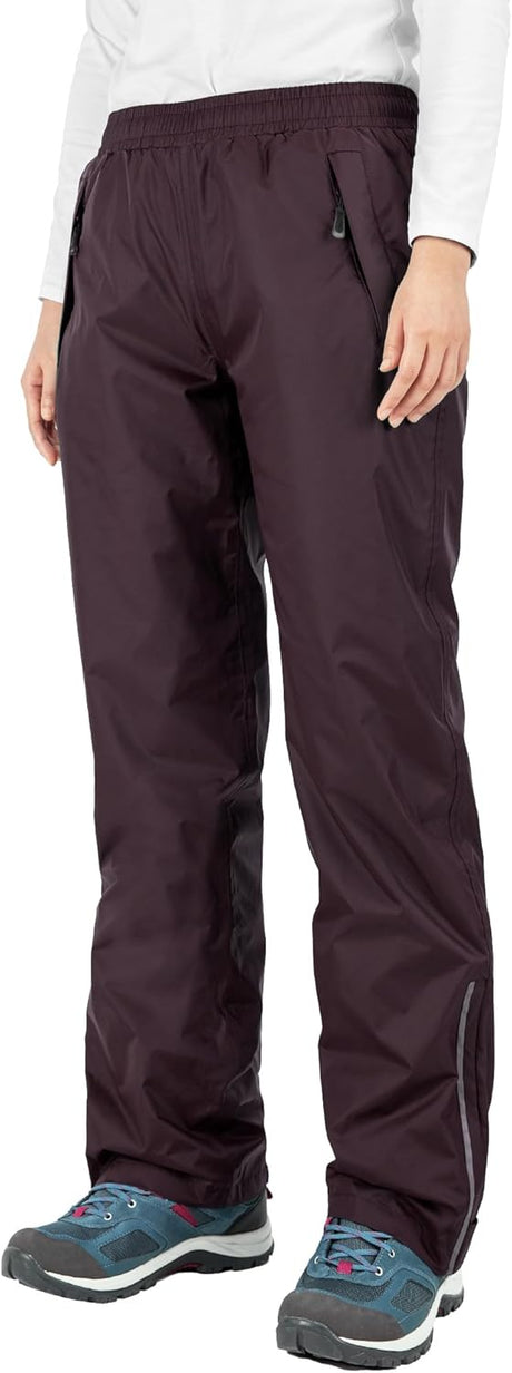 33,000ft Women's Waterproof Trousers Lightweight Rain Overtrousers Ladies Mesh Lined Windproof Rain Pants for Outdoor Golf Fishing Hiking Rainwear.