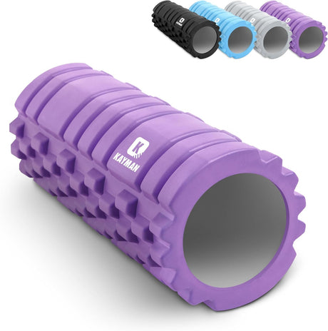 Kayman Foam Rollers for Muscles, Portable Massage Roller for Deep Tissue Relief & Recovery, Foam Roller for Back Pain Relief, Exercise Roller to Stimulate Blood Flow After Running, Gym,Pilates & Yoga.