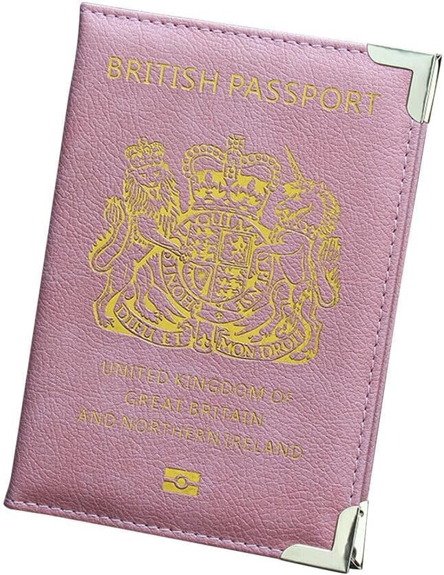 New UK Passport Holder Protector Cover Wallet PU Leather United Kingdom EU (Light Blue).