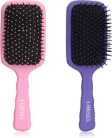 LORSEX 2 Pack Hair Brush, Large Detangling Paddle Hairbrush for Women Men and Kids, Great on Wet/Dry Hair Smoothing Massaging Detangling (Pink-Purple)