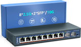 6 Port 2.5G Umanaged Ethernet Switch, 5 x 2.5G Base-T Ports, 1 x 10G SFP, Compatible with 100/1000/2500Mbps, Metal Fanless, Desktop/Wall Mount YuanLey 2.5Gbe Network Switch for Wireless AP, NAS, PC