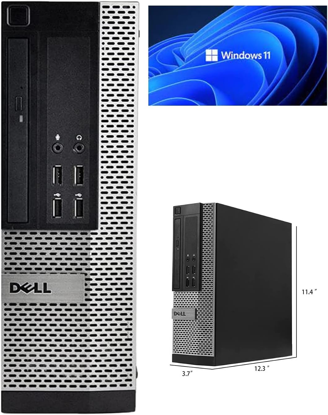 Window 11 Pro Optiplex Core i5 Series Desktop Small Form Desktop Tower PC (Intel Quad Core I5 4570, 8 Gb Ram, 120 SSD), (Renewed).