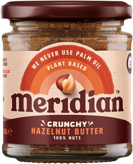 Meridian Natural Crunchy Hazelnut Nut Butter, 170g.