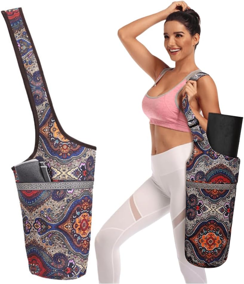 JOYHAZE Yoga Mat Bag with Large Size Pocket, Big Capacity Pilates Mat Carrier for Women Sports, Gym, Shopping, Easy to Access & Lightweight, Fit Most Size Mats.