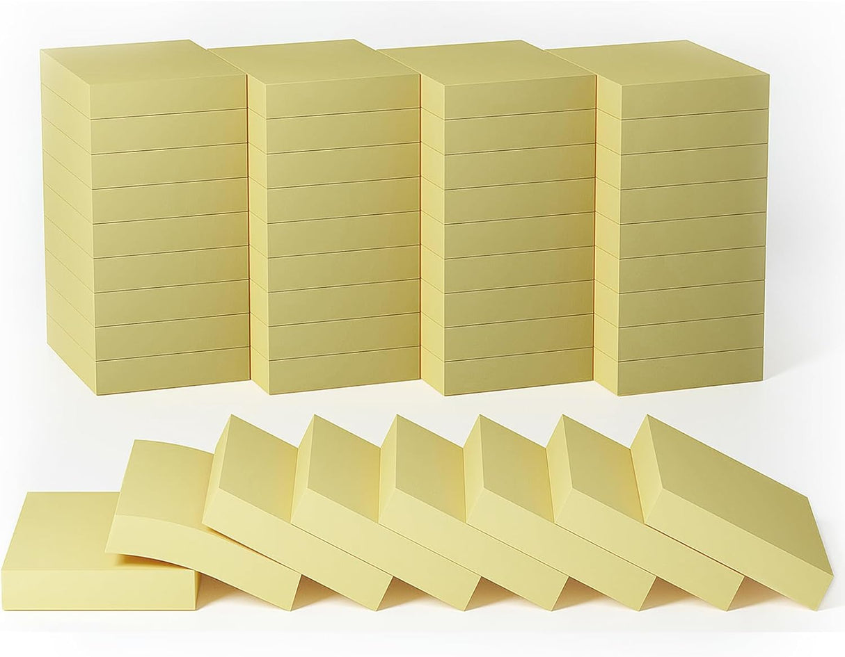 12 Pads- 76 x 127 mm Large Classics Yellow Sticky Notes,Self-Stick Post Memo Pads Its Strong Adhesive Notes,80 Sheets/Pad