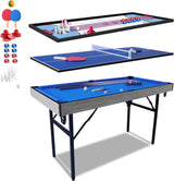 HLC 5FT Folding Kids Pool Snooker Billiards Table Games Table With Balls Gifts For Kids Adult 140 * 74.3 * 80.3CM….