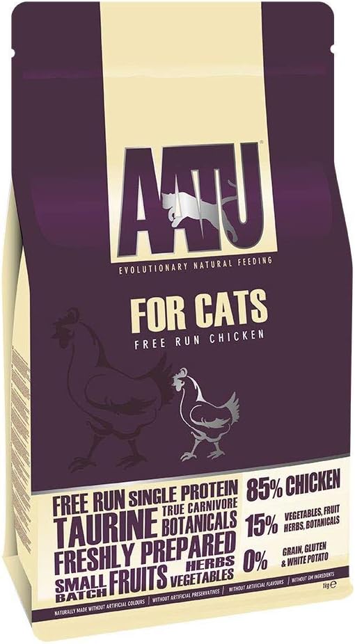 AATU 85/15 Complete Dry Cat Food, Chicken 1kg - High Protein, Grain Free Recipe, No Artificial Ingredients