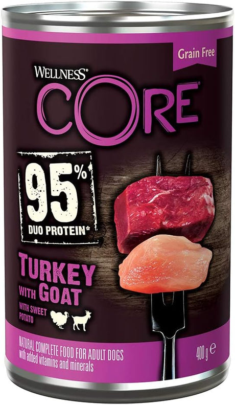 Wellness CORE 95 percentage Lamb and Pumpkin, Wet Dog Food, Grain Free Wet Dog Food, High Meat Content, Lamb and Pumpkin, 6 x 400 g.